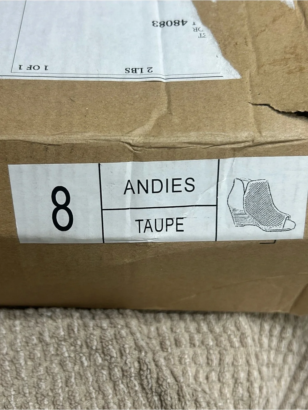 Journee Collection Taupe Mylee Wedge Peep-Toe Bootie Size 8